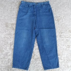 Talbots Distressed Whiskering Cotton Jeans 16 Blue